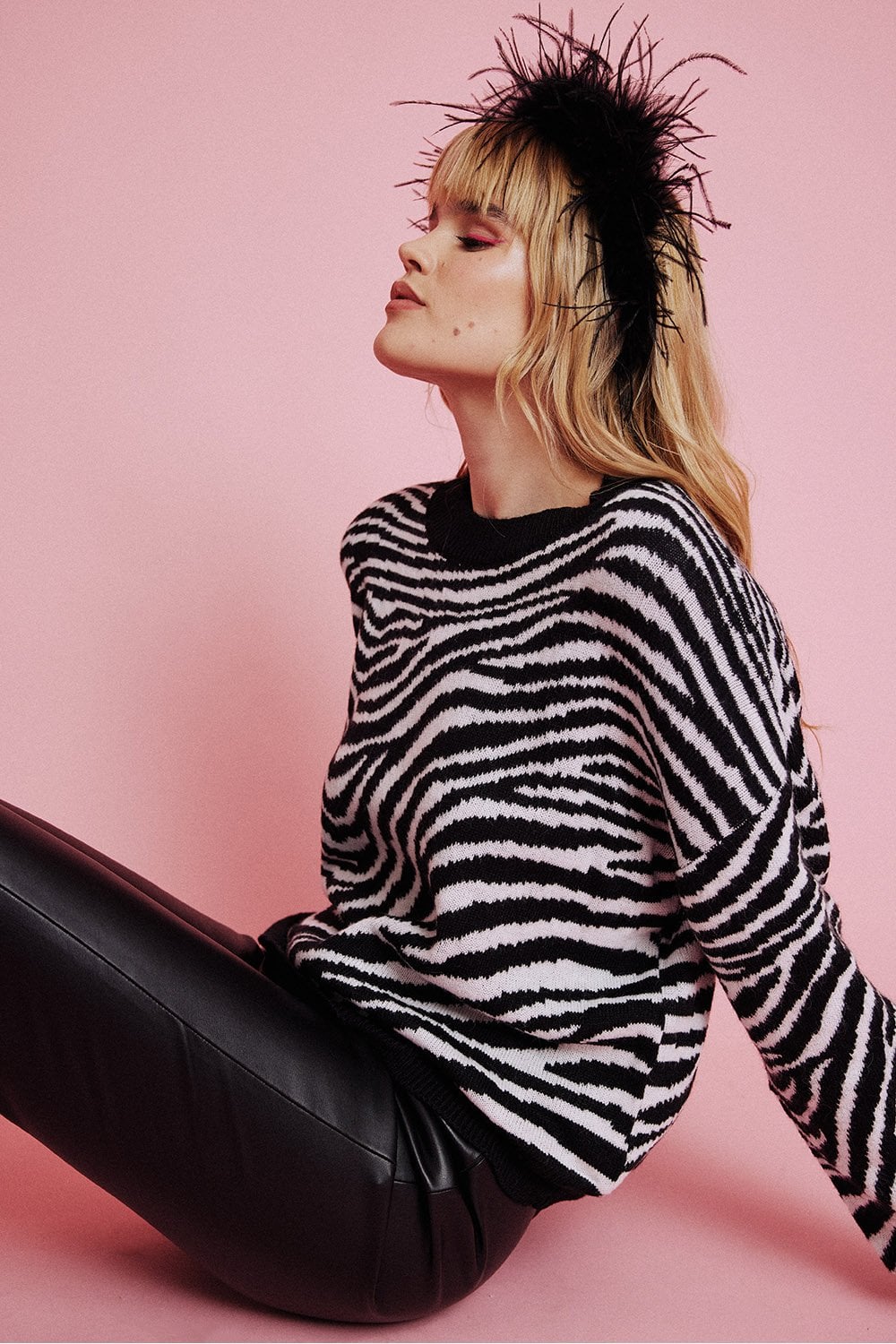Zebra Print Cashmere Sweater