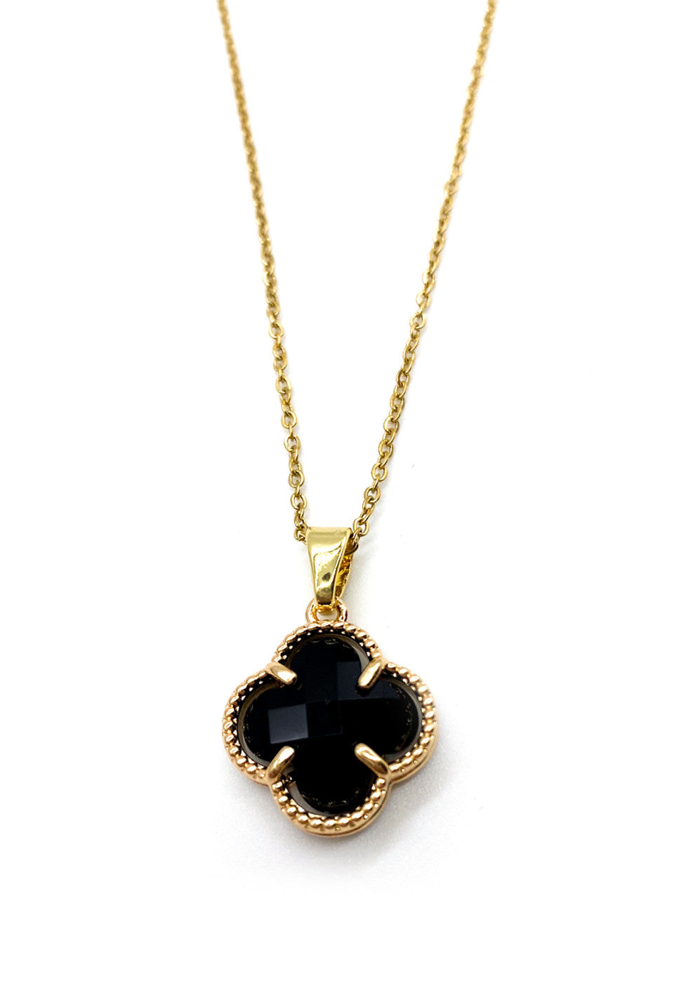 Black Clover Pendant Necklace