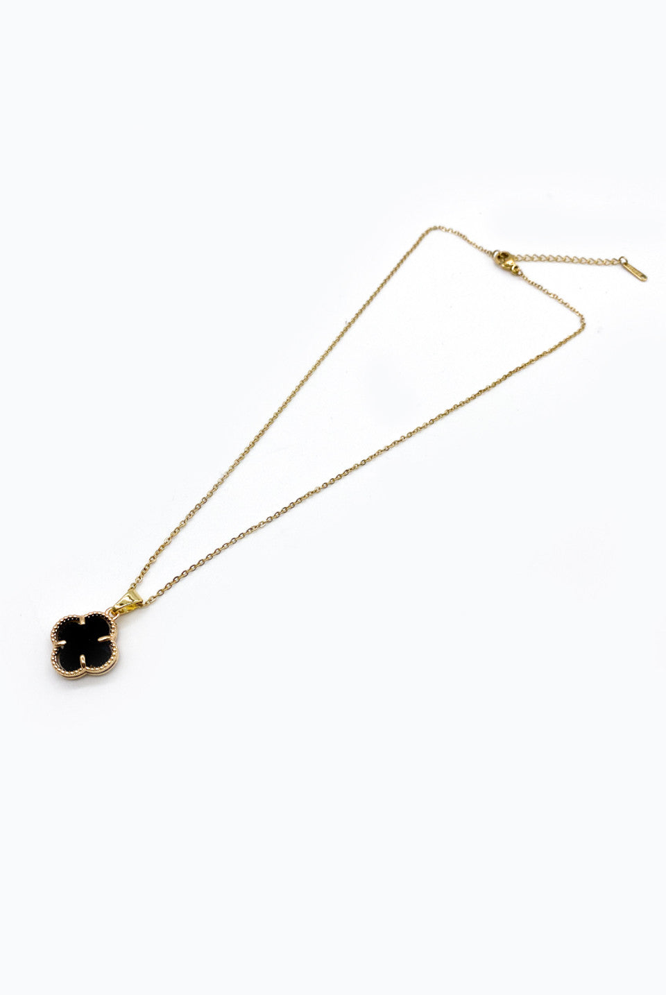 Black Clover Pendant Necklace