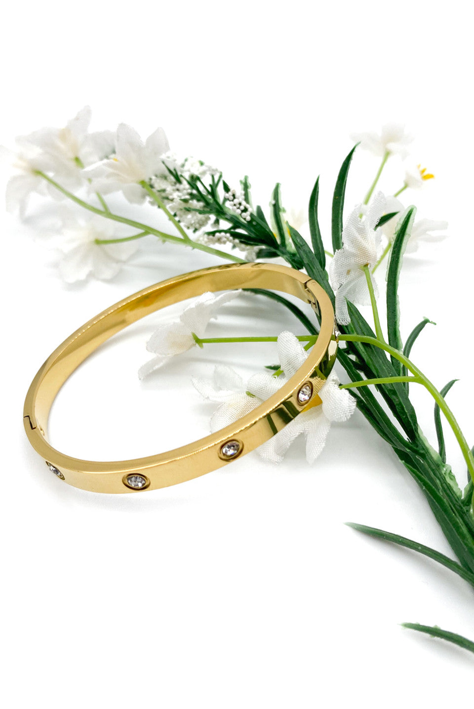 Gold Diamante Love Bangle