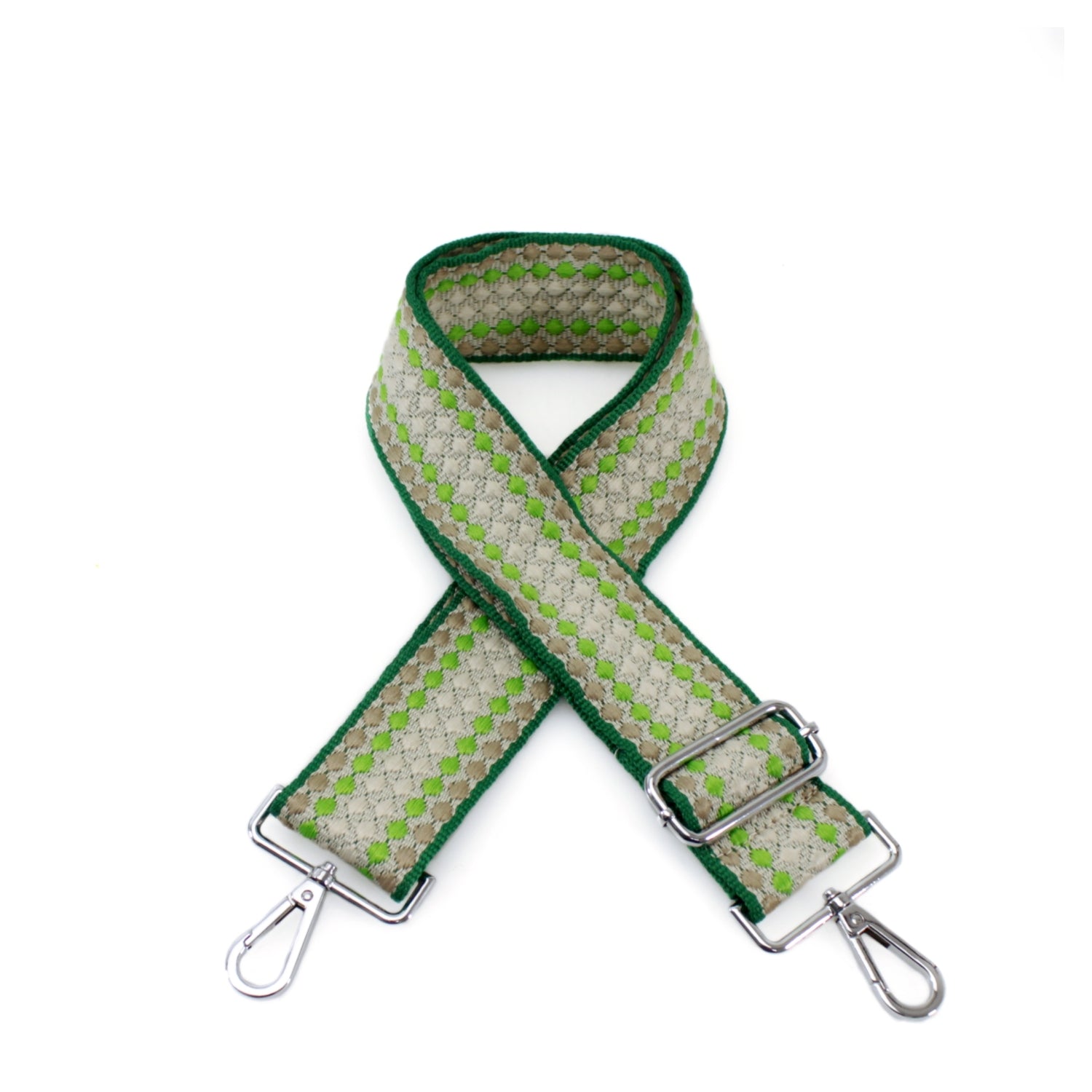 Canvas Strap- Lime dots