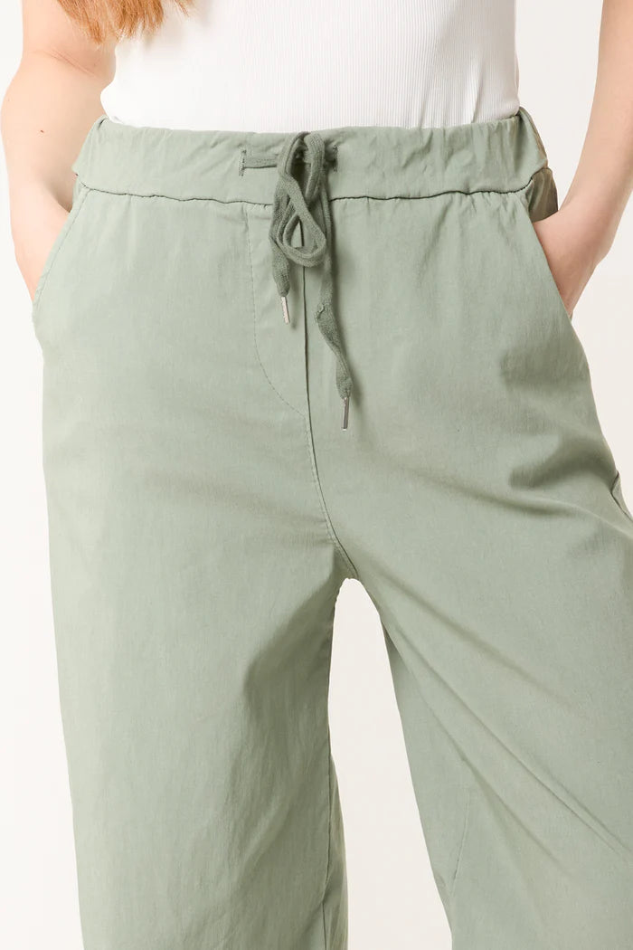 Khaki Wide Leg Magic Trousers