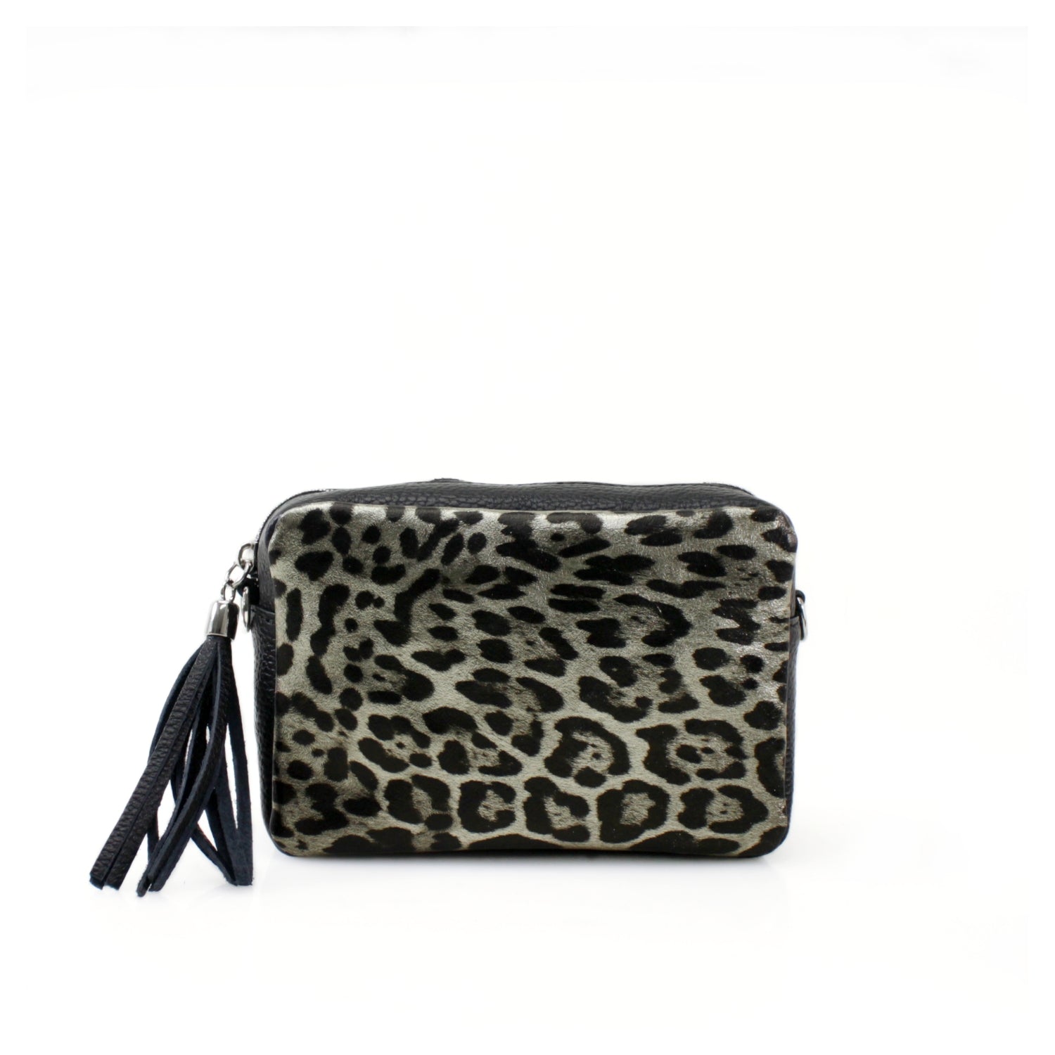 Leather Black Leopard Print Crossbody Bag Choose From 6 Colours