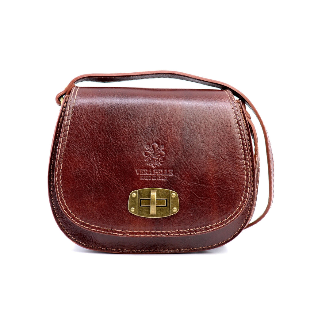 Vintage Italian Leather Stamped Crossbody Saddle Bag Choose From 5 Colours