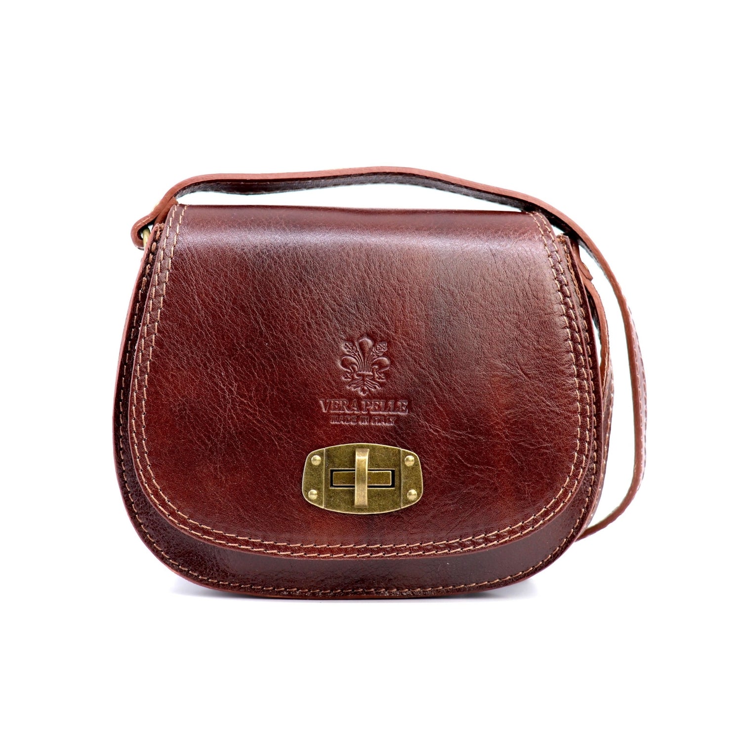 Vintage Italian Leather Stamped Crossbody Saddle Bag Choose From 5 Colours