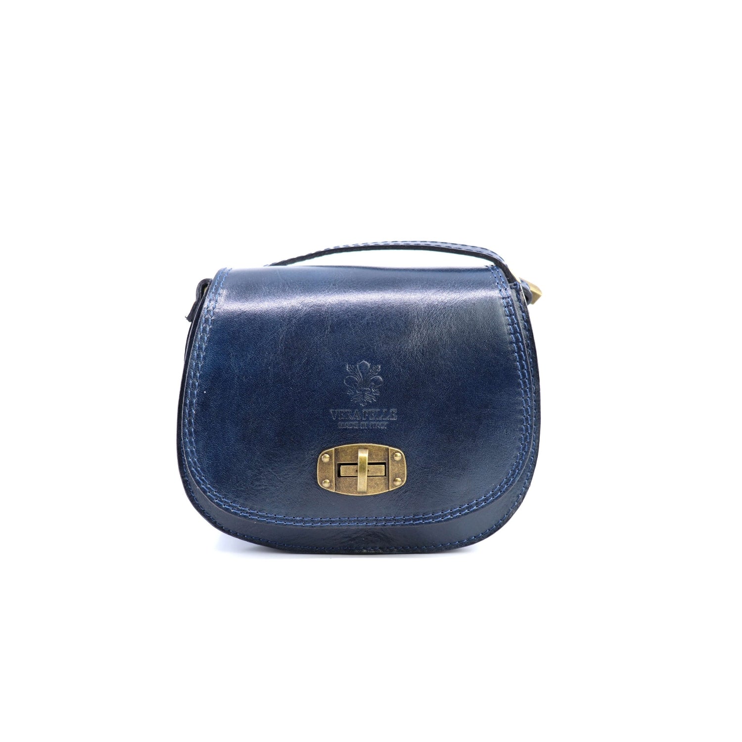 Vintage Italian Leather Stamped Crossbody Saddle Bag Choose From 5 Colours
