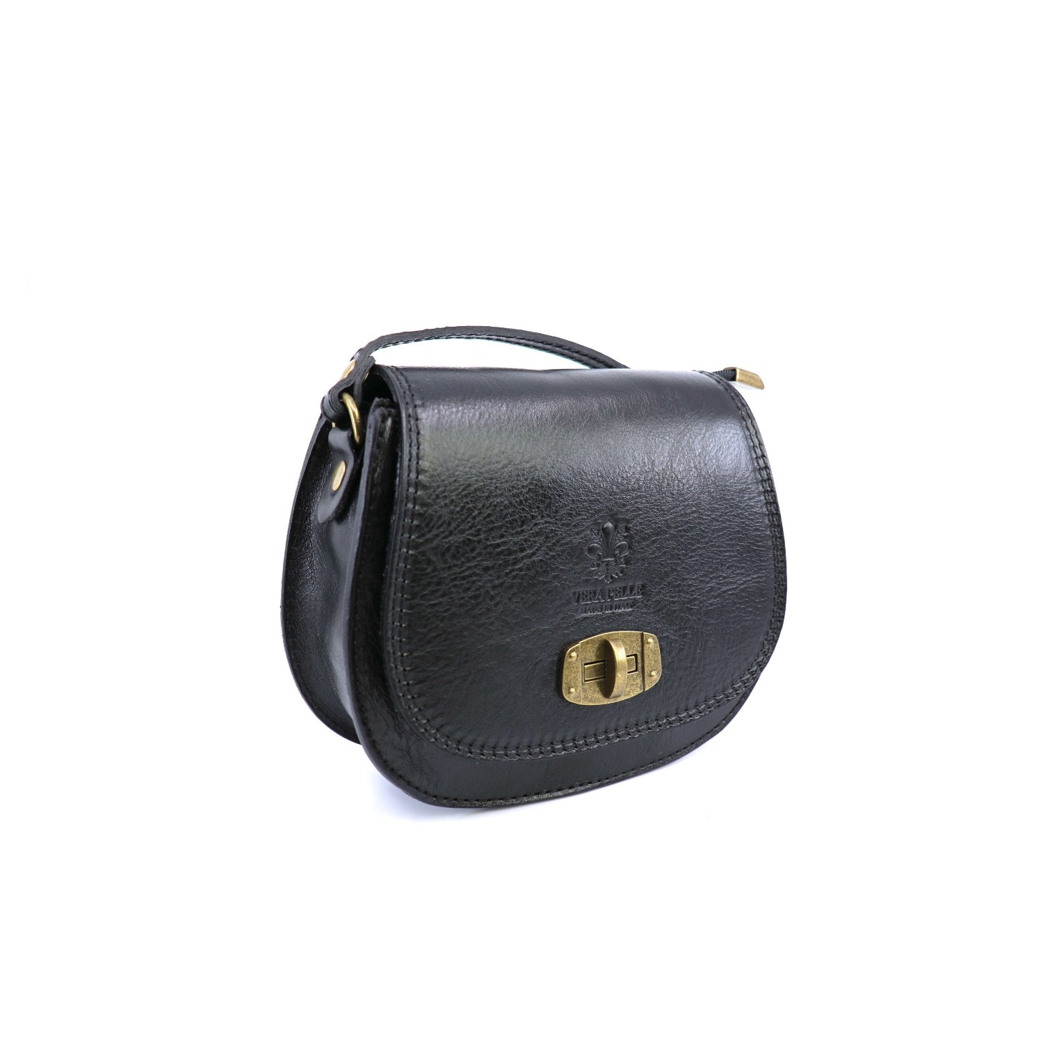 Vintage Italian Leather Stamped Crossbody Saddle Bag Choose From 5 Colours