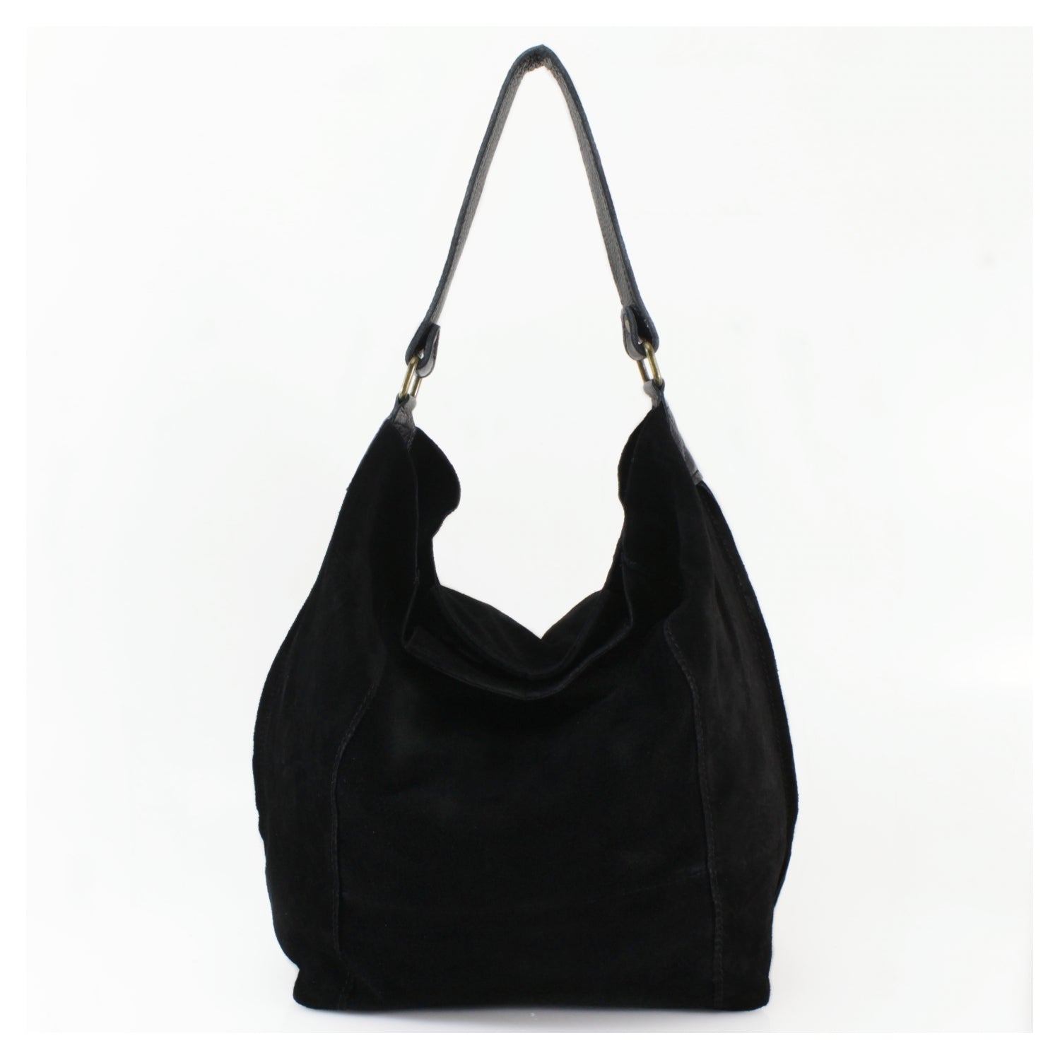 Suede Bucket Shoulder Bag With Brown leather Strap Choose From 13 Colours
