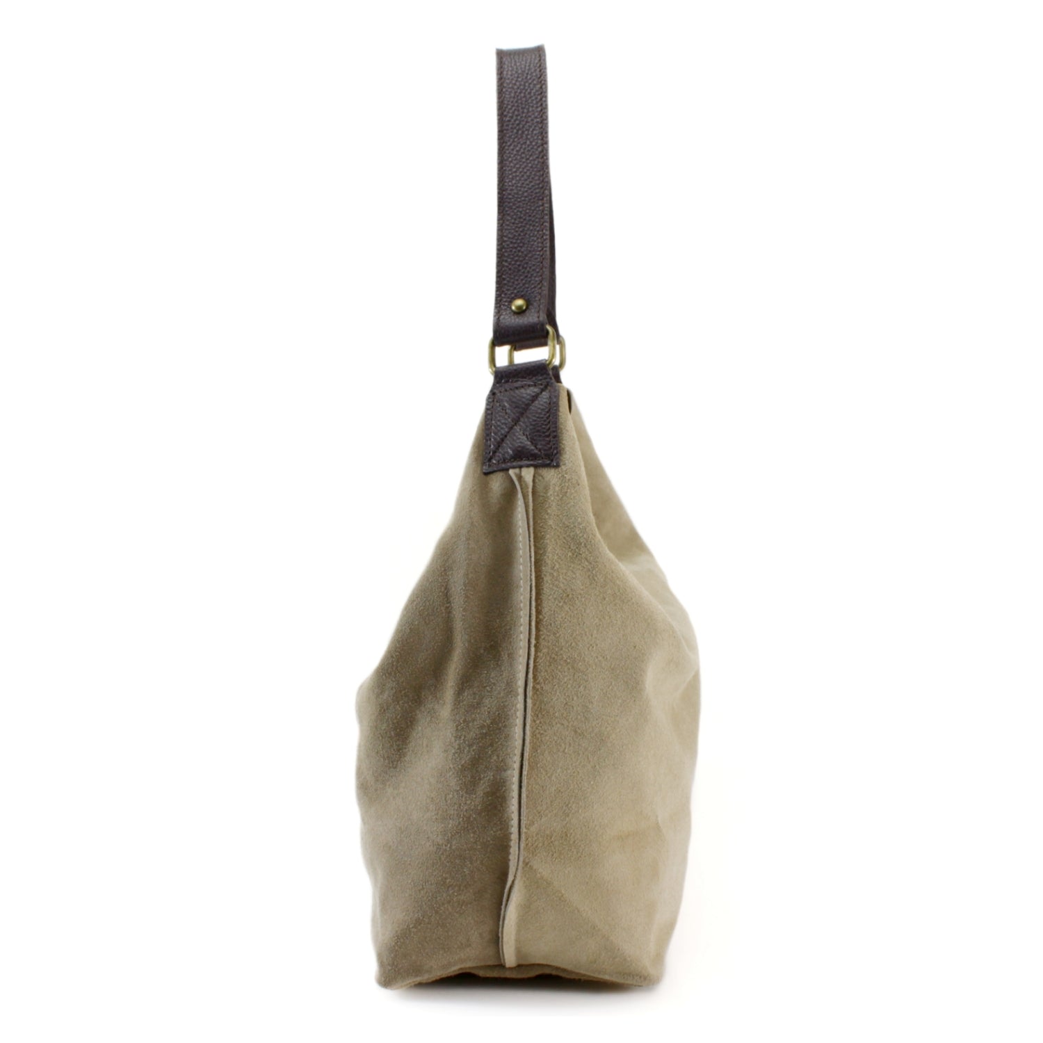 Suede Bucket Shoulder Bag With Brown leather Strap Choose From 13 Colours